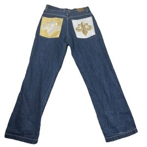 Vintage Y2K Ubug Jeans Mens 32x32 Blue Baggy Wide Leg Hip Hop Grunge Skater